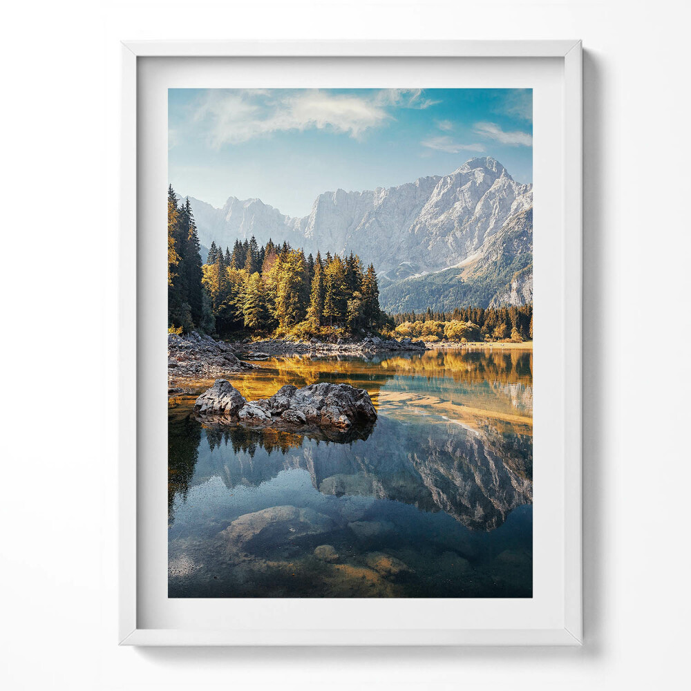 Obraz w ramce Piękny górski pejzaż z jeziorem