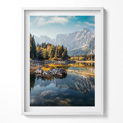 Obraz w ramce Piękny górski pejzaż z jeziorem
