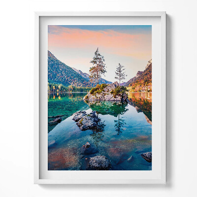 Obraz w ramce Piękny górski pejaż jeziora