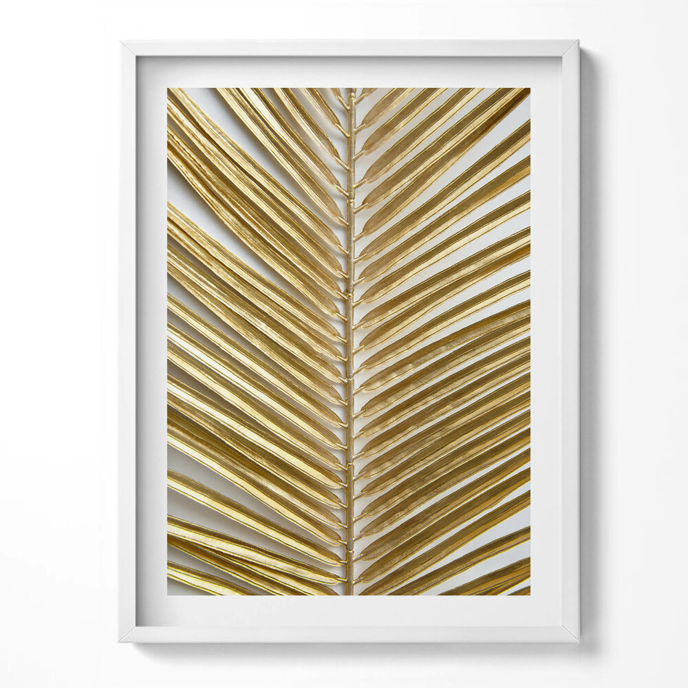Obraz w ramce Złoty liść glamour