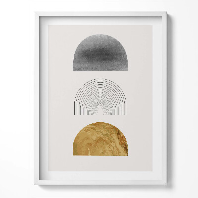 Obraz w ramce Boho abstrakcyjne minimalistyczne kształty ze złotem