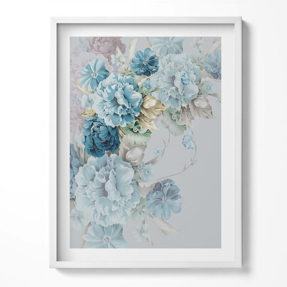 Obraz w ramce Malunek delikatnych kwiatów piwonii