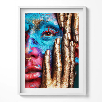 Obraz w ramce Sztuka - kolorowa twarz kobiety