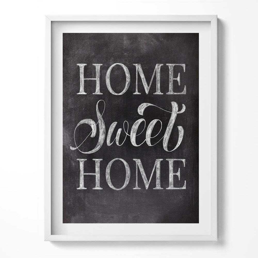 Obraz w ramce Napis do mieszkania "home, sweet home"