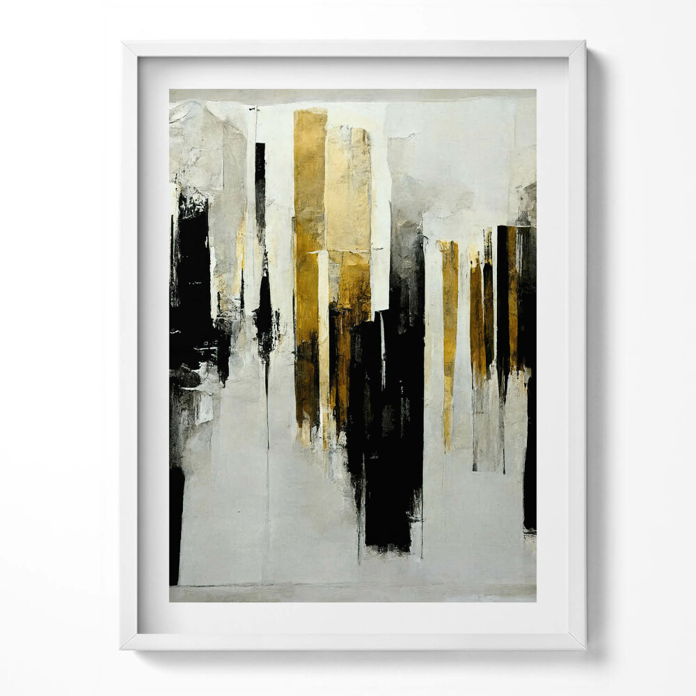 Obraz w ramce Abstracyjna sztuka ze złotem