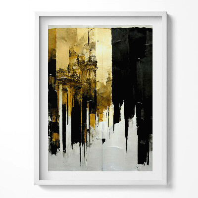 Obraz w ramce Abstracyjna sztuka ze złotem