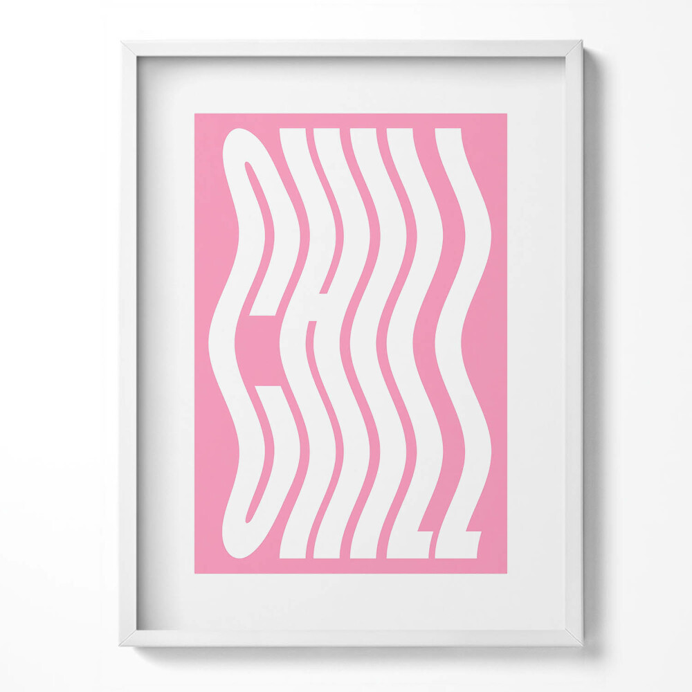 Obraz w ramce Falowany napis "Chill"