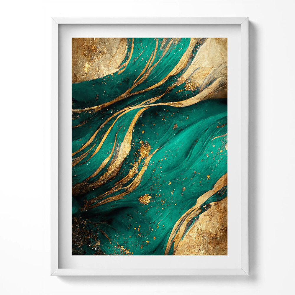 Obraz w ramce Abstrakcja ze złotem