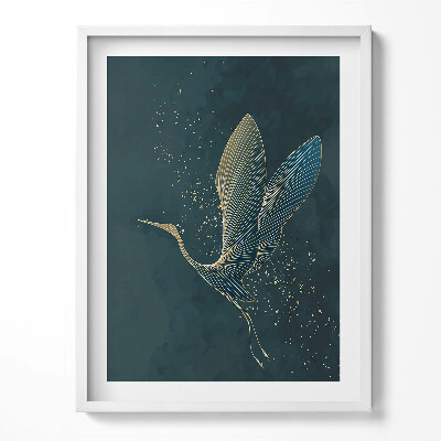 Obraz w ramce Abstrakcja żuraw w złocie