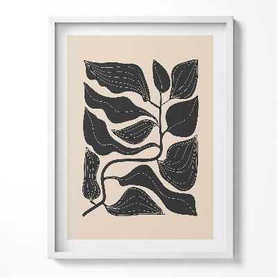 Obraz w ramce Minimalistyczna ilustracja liści rośliny