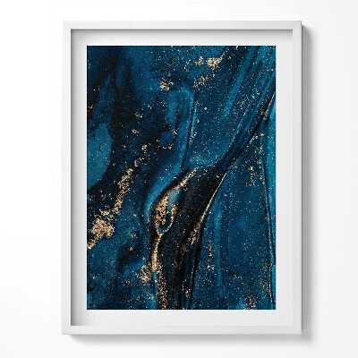 Obraz w ramce Płynna abstrakcja z drobinkami złota