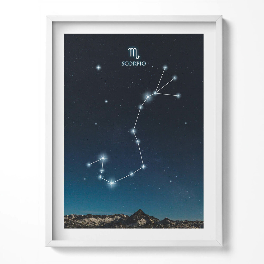Obraz w ramce Gwiazdozbiór zodiak skorpion