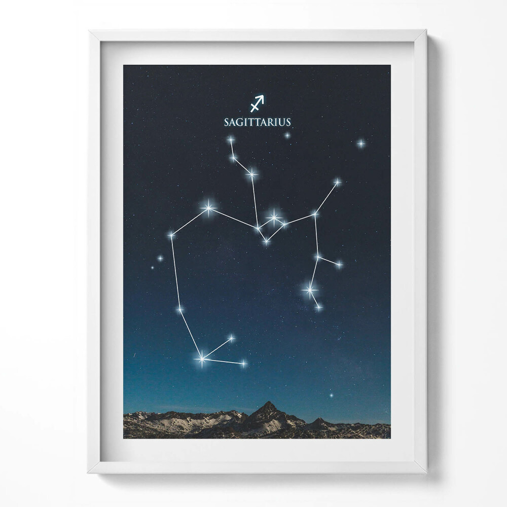 Obraz w ramce Gwiazdozbiór zodiak strzelec