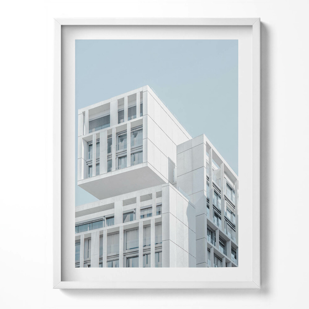 Obraz w ramce Biały minimalistyczny budynek architektura