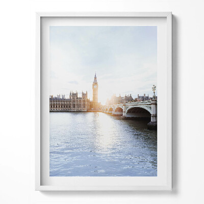 Obraz w ramce Widok na most i zegar w Londynie
