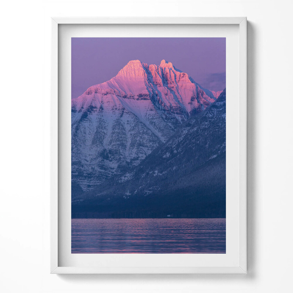 Obraz w ramce Zimowy pejzaż gór i wody