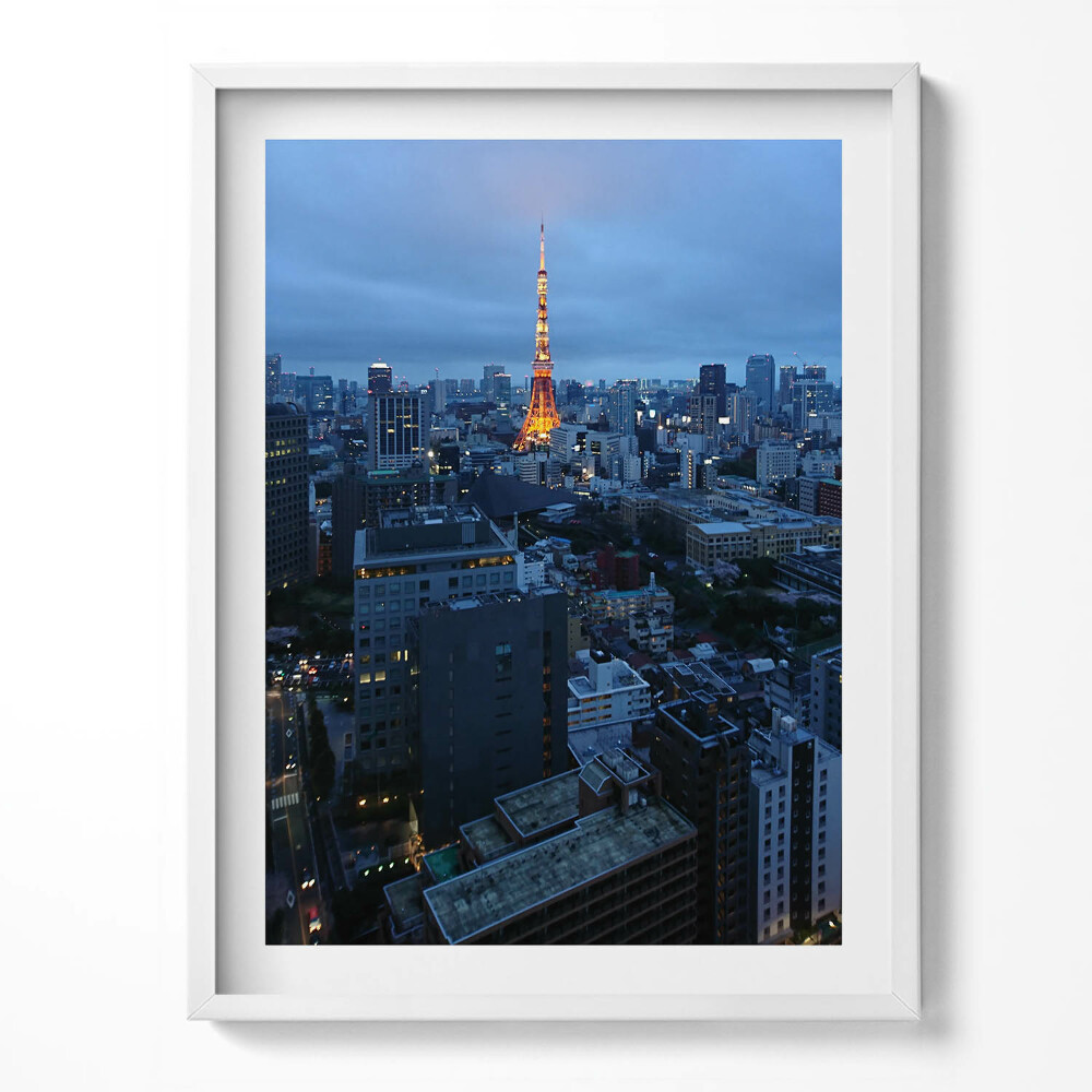 Obraz w ramce Tokio wieczorem panorama miasta