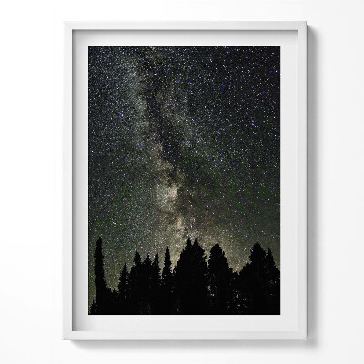 Obraz w ramce Gwieździste niebo nad lasem