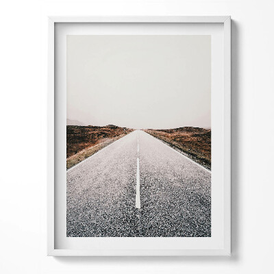 Obraz w ramce Pusta prosta droga asfaltowa