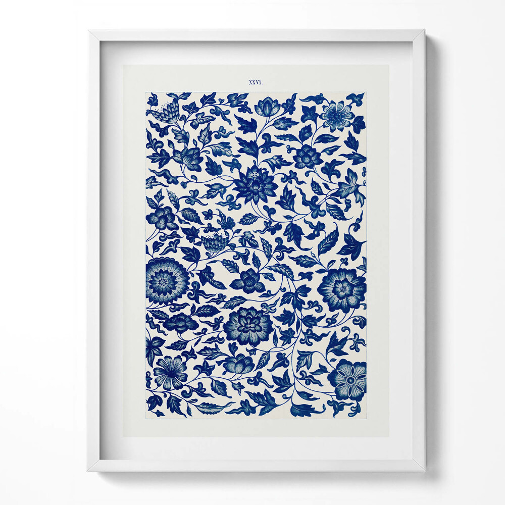 Obraz w ramce Vintage wzór kwiatowy