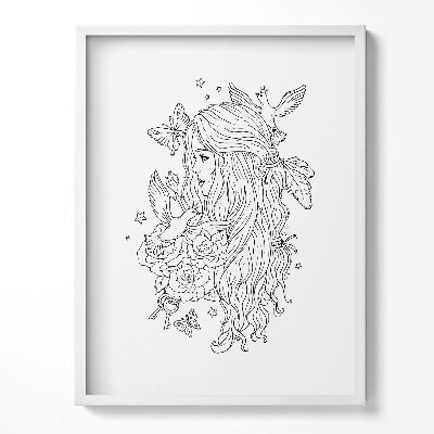 Obraz w ramce Ilustracja line art dziewczyny