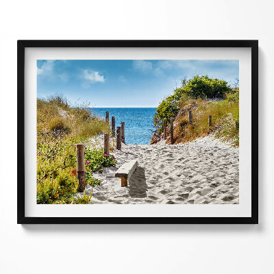 Obraz z ramką Piaszczysta droga na plaże i morze