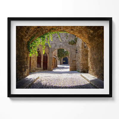 Obraz z ramką Średniowieczna ulica Rodos Grecja