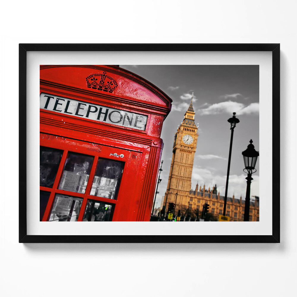 Obraz z ramką Budka telefoniczna i Big Ben - Anglia