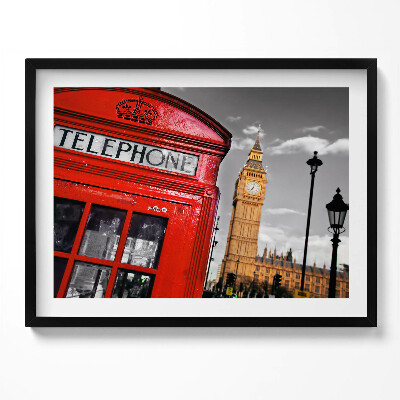Obraz z ramką Budka telefoniczna i Big Ben - Anglia