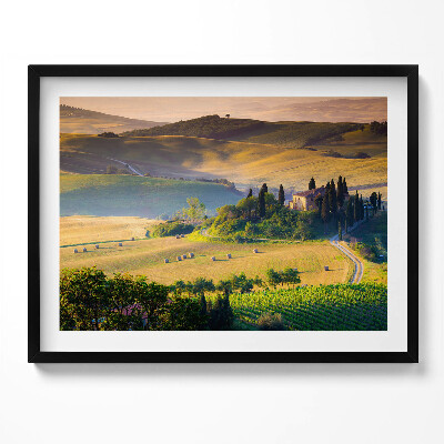 Obraz z ramką Swojski letni pejzaż pól