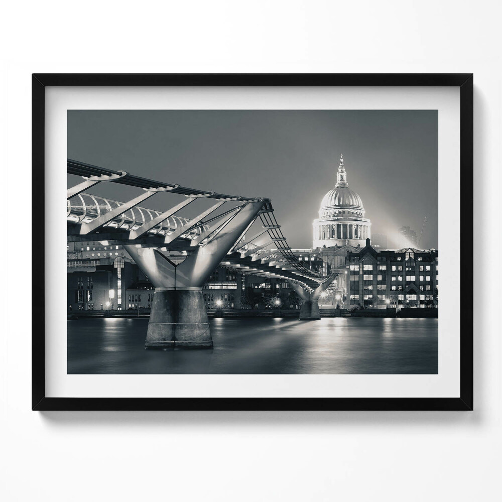 Obraz z ramką Czarno-biały krajobraz miasta