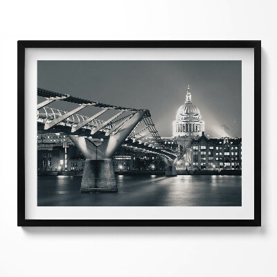 Obraz z ramką Czarno-biały krajobraz miasta