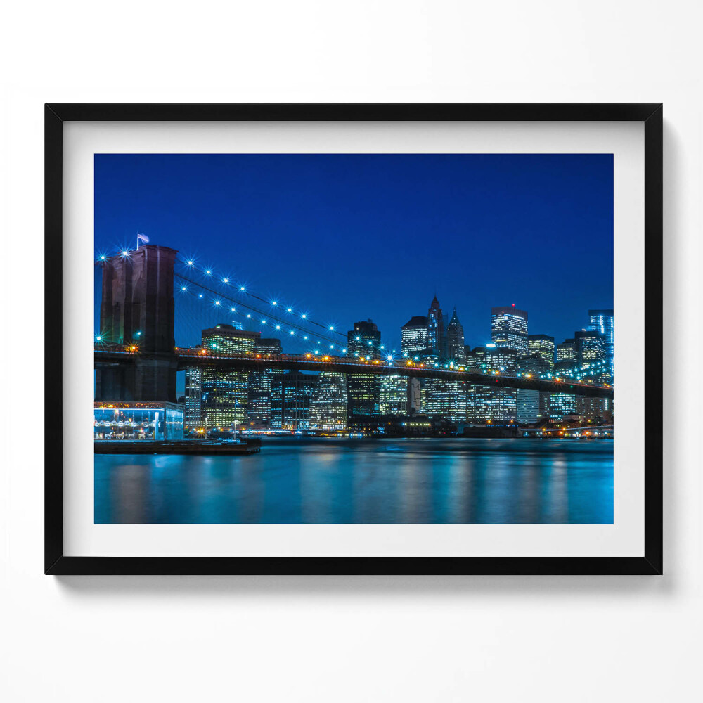 Obraz z ramką Most Brookliński wieczorem - Nowy York