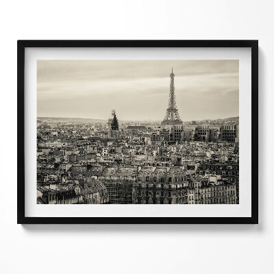 Obraz z ramką Krajobraz Paryża i wieży Eiffla