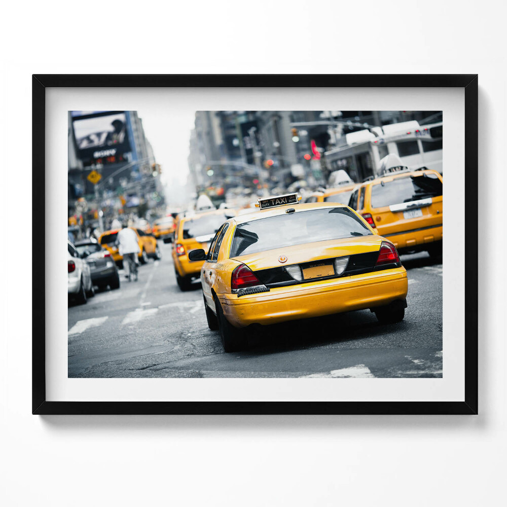 Obraz z ramką Nowojorskie taksówki w miejskim korku
