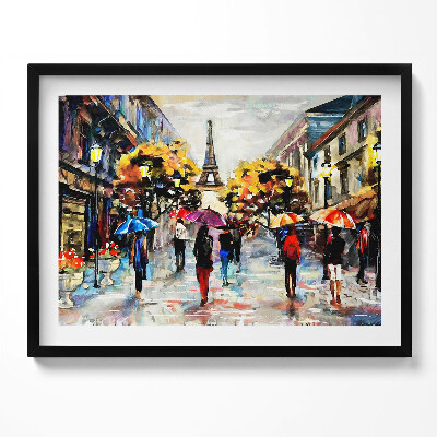 Obraz z ramką Eiffel Streets Nova - malowana jesień