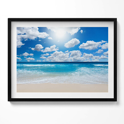 Obraz z ramką Plaża, morze i horyzont