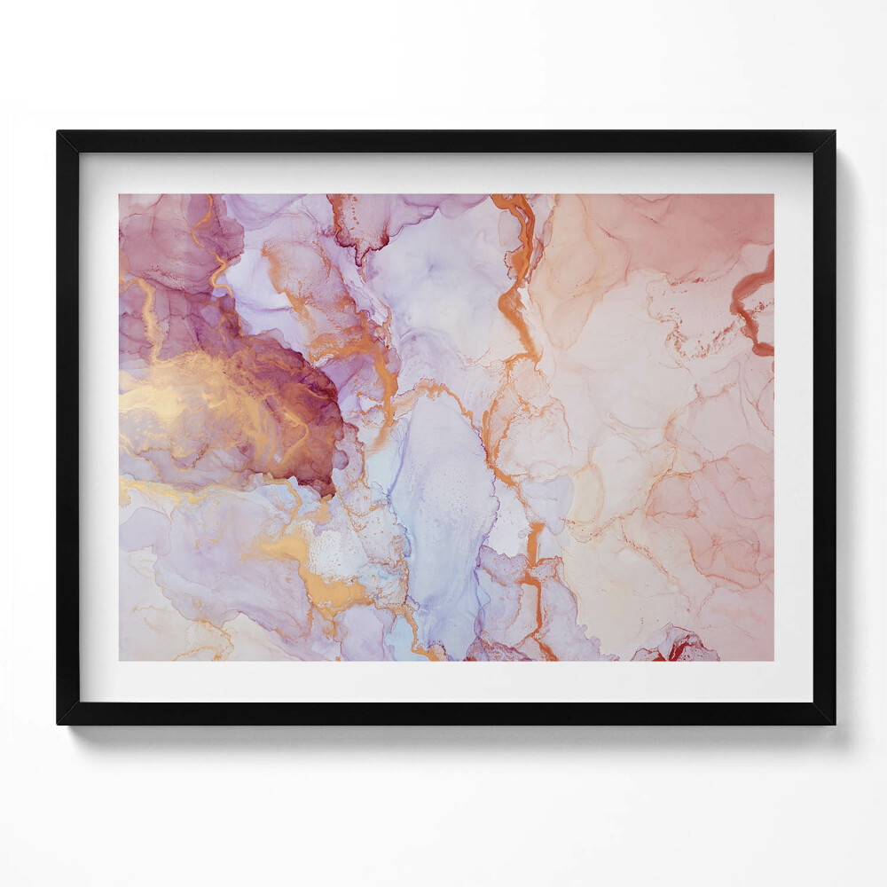 Obraz z ramką Różowo-złoty marmur