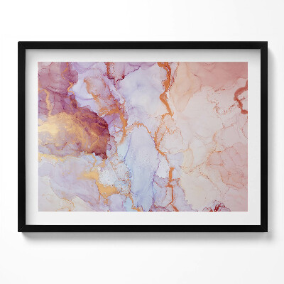 Obraz z ramką Różowo-złoty marmur