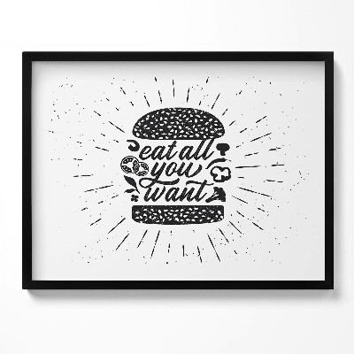 Obraz z ramką Eat all you want - napis do kuchni