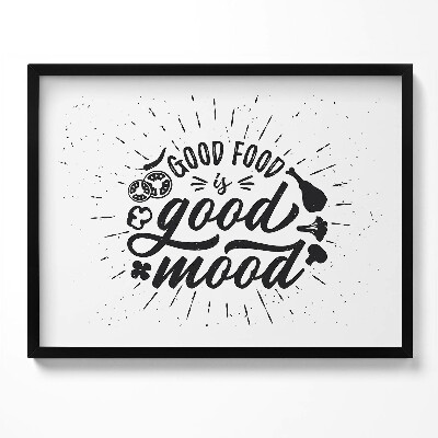 Obraz z ramką Good food is good mood - napis do kuchni