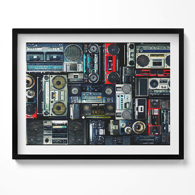 Obraz z ramką Muzyka - boombox Vintage
