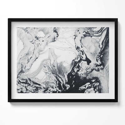 Obraz z ramką Abstrakcja tuszu - atrament marmur