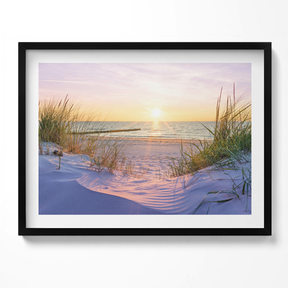 Obraz z ramką Polskie Morze - plaża w promieniach słońca