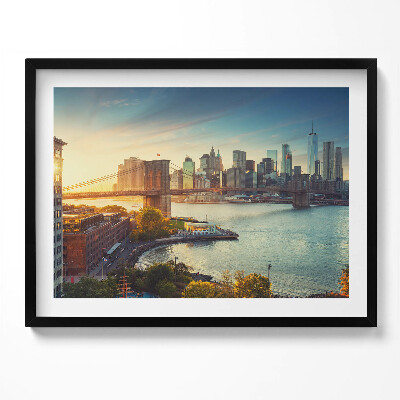 Obraz z ramką Nowy Jork Manhattan most Brookliński