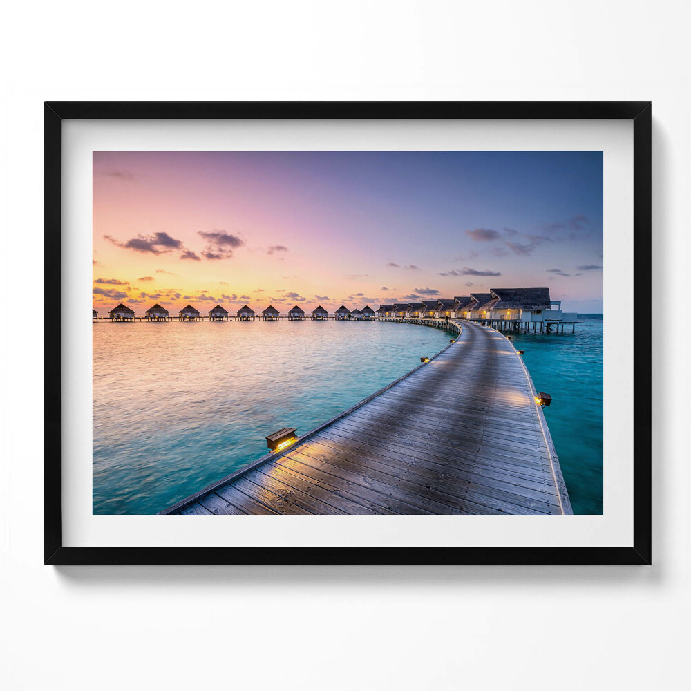 Obraz z ramką Zachód słońca Malediwy