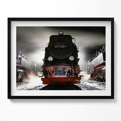 Obraz z ramką Lokomotywy nocą