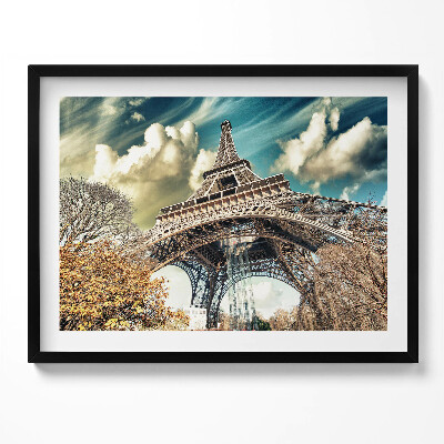Obraz z ramką Wspaniały widok na Wieżę Eiffla