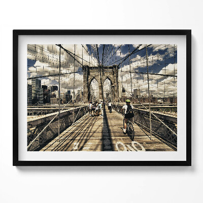 Obraz z ramką Widok na most Brookliński Nowy Jork