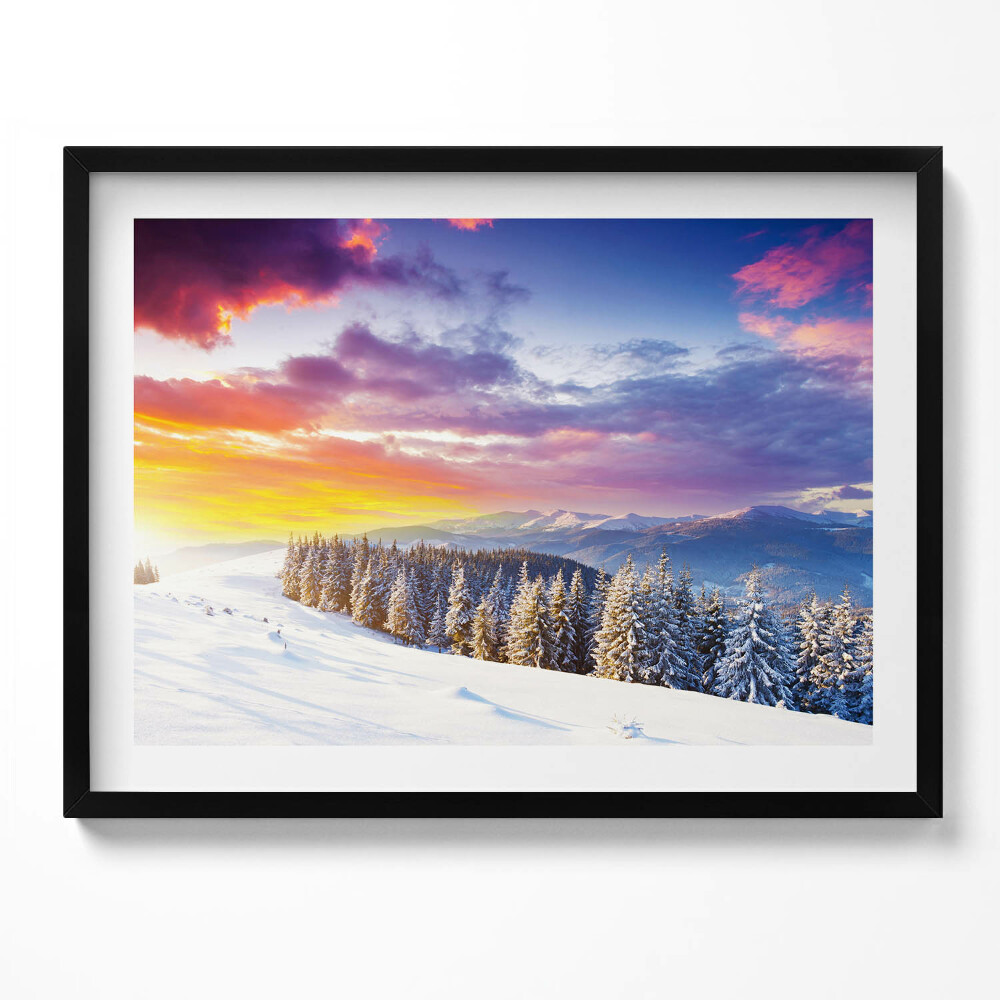 Obraz z ramką Zimowy górski krajobraz
